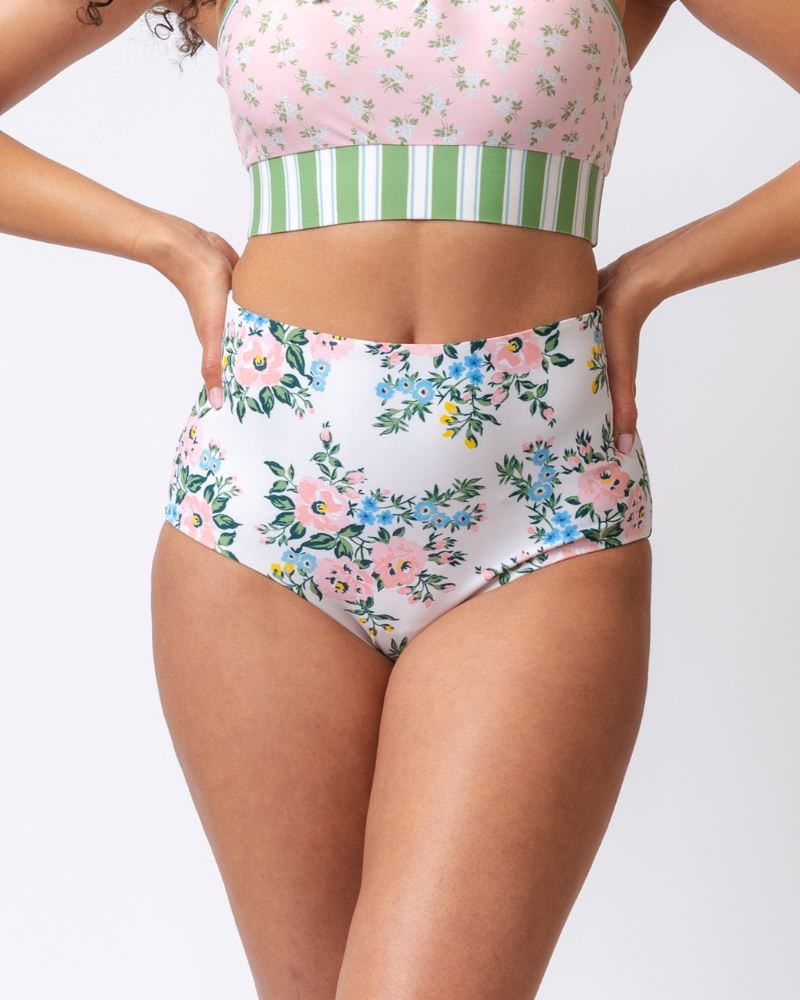 Somerset Floral Reversible Ultra High Waist Swim Bottom Lime Ricki