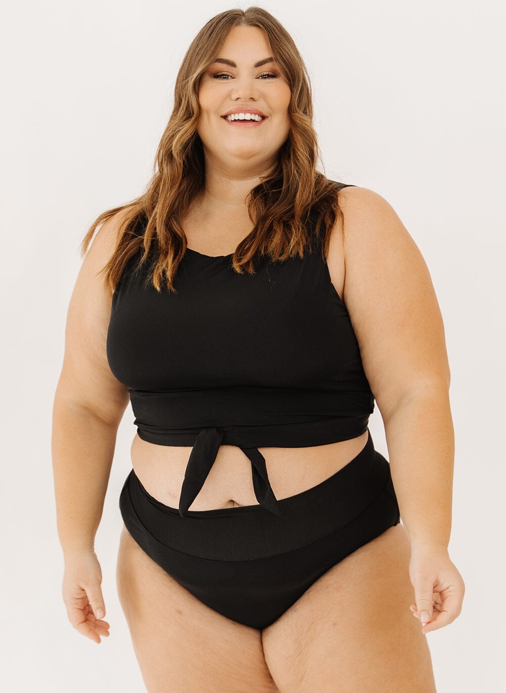 Wholesale Bikinis Women's High Waist Swimsuit Crop Top Cut out Two