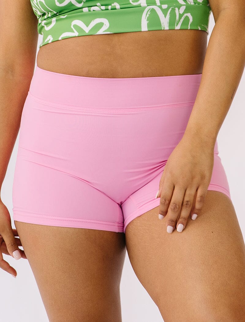 Bathing Suit, Swim Tank Top Shorts Set Trendy Boyshort Swim Bottoms Elastic  Lightweight For Swimming Pool Pink XL